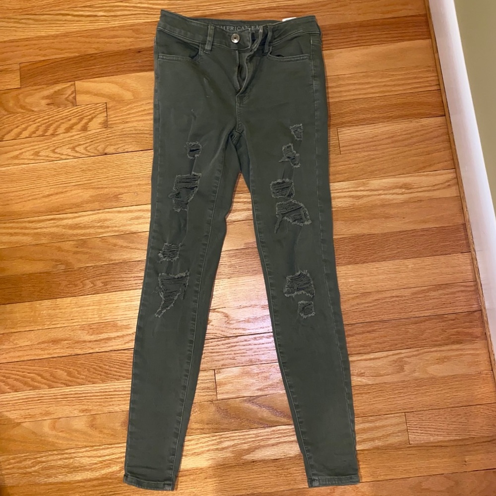 American Eagle Green Super Stretch Jeans